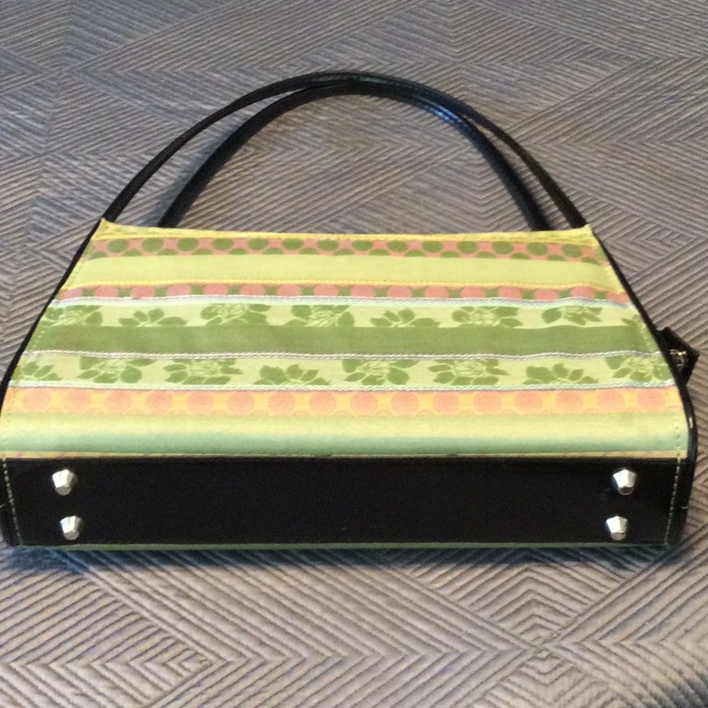 kate spade New York black and green leather and canvas shoulder bag for women - Picture 3 of 11